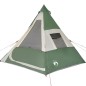 vidaXL Tienda de campaña 7 personas tafetán 185T verde 350x350x280 cm