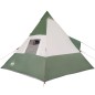 vidaXL Tienda de campaña 7 personas tafetán 185T verde 350x350x280 cm