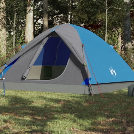 vidaXL Tienda de campaña 3 personas tafetán 190T azul 240x217x120 cm
