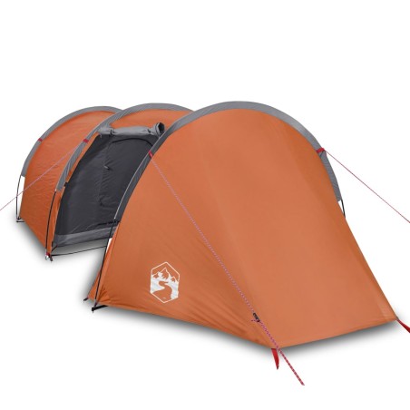 vidaXL Tienda de campaña 4 personas tafetán 185T gris y naranja