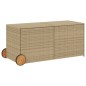 vidaXL Caja de almacenaje jardín con ruedas ratán PE beige mezcla 283L vidaXL Caja de almacenaje jardín con ruedas ratán PE beige mezcla 283L