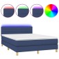 vidaXL Cama box spring con colchón y LED tela azul 140x200 cm vidaXL Cama box spring con colchón y LED tela azul 140x200 cm
