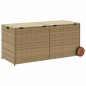 vidaXL Caja de almacenaje jardín con ruedas ratán PE beige mezcla 283L vidaXL Caja de almacenaje jardín con ruedas ratán PE beige mezcla 283L