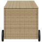 vidaXL Caja de almacenaje jardín con ruedas ratán PE beige mezcla 190L vidaXL Caja de almacenaje jardín con ruedas ratán PE beige mezcla 190L