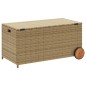 vidaXL Caja de almacenaje jardín con ruedas ratán PE beige mezcla 190L vidaXL Caja de almacenaje jardín con ruedas ratán PE beige mezcla 190L