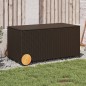 vidaXL Caja de almacenaje jardín con ruedas ratán PE marrón 190L vidaXL Caja de almacenaje jardín con ruedas ratán PE marrón 190L