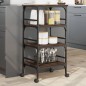 vidaXL Carrito de cocina madera ingeniería marrón roble 45x35x89,5 cm vidaXL Carrito de cocina madera ingeniería marrón roble 45x35x89,5 cm