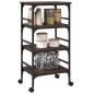 vidaXL Carrito de cocina madera ingeniería marrón roble 45x35x89,5 cm vidaXL Carrito de cocina madera ingeniería marrón roble 45x35x89,5 cm