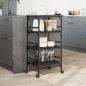 vidaXL Carrito de cocina de madera de ingeniería negro 45x35x89,5 cm vidaXL Carrito de cocina de madera de ingeniería negro 45x35x89,5 cm
