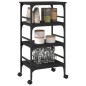 vidaXL Carrito de cocina de madera de ingeniería negro 45x35x89,5 cm vidaXL Carrito de cocina de madera de ingeniería negro 45x35x89,5 cm
