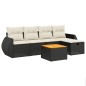 vidaXL Set de sofás de jardín 6 piezas y cojines ratán sintético negro vidaXL Set de sofás de jardín 6 piezas y cojines ratán sintético negro