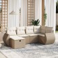 vidaXL Juego de sofás jardín con cojines 6 pzas ratán sintético beige vidaXL Juego de sofás jardín con cojines 6 pzas ratán sintético beige