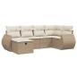 vidaXL Juego de sofás jardín con cojines 6 pzas ratán sintético beige vidaXL Juego de sofás jardín con cojines 6 pzas ratán sintético beige