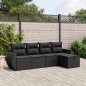 vidaXL Set de muebles de jardín 5 pzas y cojines ratán sintético negro vidaXL Set de muebles de jardín 5 pzas y cojines ratán sintético negro