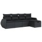 vidaXL Set de muebles de jardín 5 pzas y cojines ratán sintético negro vidaXL Set de muebles de jardín 5 pzas y cojines ratán sintético negro