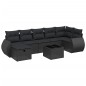 vidaXL Set de sofás de jardín 8 piezas y cojines ratán sintético negro vidaXL Set de sofás de jardín 8 piezas y cojines ratán sintético negro