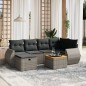 vidaXL Set de sofás de jardín 7 piezas con cojines ratán PE gris vidaXL Set de sofás de jardín 7 piezas con cojines ratán PE gris