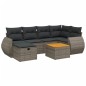 vidaXL Set de sofás de jardín 7 piezas con cojines ratán PE gris vidaXL Set de sofás de jardín 7 piezas con cojines ratán PE gris
