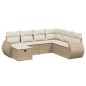 vidaXL Set sofás de jardín 7 piezas y cojines ratán sintético beige vidaXL Set sofás de jardín 7 piezas y cojines ratán sintético beige