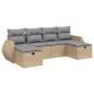 vidaXL Juego de sofás jardín con cojines beige mezcla 6 pzas ratán PE vidaXL Juego de sofás jardín con cojines beige mezcla 6 pzas ratán PE