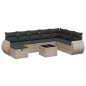 vidaXL Set de muebles de jardín 9 pzas y cojines ratán sintético gris