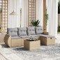 vidaXL Juego de sofás jardín con cojines beige mezcla 6 pzas ratán PE vidaXL Juego de sofás jardín con cojines beige mezcla 6 pzas ratán PE