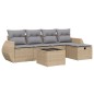 vidaXL Juego de sofás jardín con cojines beige mezcla 6 pzas ratán PE vidaXL Juego de sofás jardín con cojines beige mezcla 6 pzas ratán PE