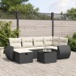 vidaXL Set de comedor de jardín 7 pzas y cojines ratán sintético negro vidaXL Set de comedor de jardín 7 pzas y cojines ratán sintético negro