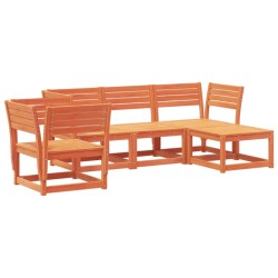 vidaXL Juego de muebles jardín 5 pzas madera maciza pino marrón cera