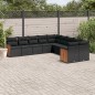 vidaXL Set de sofás de jardín 10 pzas cojines ratán sintético negro vidaXL Set de sofás de jardín 10 pzas cojines ratán sintético negro