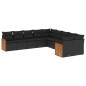 vidaXL Set de sofás de jardín 10 pzas cojines ratán sintético negro vidaXL Set de sofás de jardín 10 pzas cojines ratán sintético negro