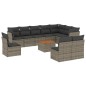 vidaXL Set de sofás de jardín 11 pzas y cojines ratán sintético gris vidaXL Set de sofás de jardín 11 pzas y cojines ratán sintético gris