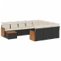 vidaXL Set de sofás de jardín 11 pzas y cojines ratán sintético negro vidaXL Set de sofás de jardín 11 pzas y cojines ratán sintético negro