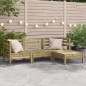 vidaXL Sofá de jardín 3 plazas con reposapiés madera pino impregnada vidaXL Sofá de jardín 3 plazas con reposapiés madera pino impregnada