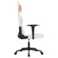 vidaXL Silla gaming de masaje cuero sintético blanco y rosa vidaXL Silla gaming de masaje cuero sintético blanco y rosa