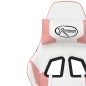 vidaXL Silla gaming de masaje cuero sintético blanco y rosa vidaXL Silla gaming de masaje cuero sintético blanco y rosa
