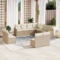 vidaXL Set de sofás de jardín 11pzas con cojines ratán sintético beige vidaXL Set de sofás de jardín 11pzas con cojines ratán sintético beige