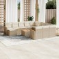vidaXL Set sofás de jardín con cojines 13 pzas ratán sintético beige vidaXL Set sofás de jardín con cojines 13 pzas ratán sintético beige