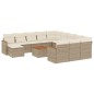 vidaXL Set sofás de jardín con cojines 13 pzas ratán sintético beige vidaXL Set sofás de jardín con cojines 13 pzas ratán sintético beige