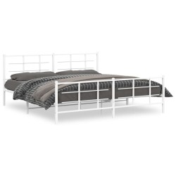 vidaXL Estructura cama metal con cabecero y pie cama blanco 193x203 cm