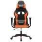 vidaXL Silla gaming cuero sintético negro y naranja vidaXL Silla gaming cuero sintético negro y naranja