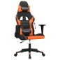 vidaXL Silla gaming cuero sintético negro y naranja vidaXL Silla gaming cuero sintético negro y naranja