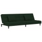 vidaXL Sofá cama de 2 plazas con dos almohadas terciopelo verde oscuro vidaXL Sofá cama de 2 plazas con dos almohadas terciopelo verde oscuro