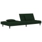 vidaXL Sofá cama de 2 plazas con dos almohadas terciopelo verde oscuro vidaXL Sofá cama de 2 plazas con dos almohadas terciopelo verde oscuro