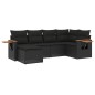 vidaXL Set de sofás de jardín 6 piezas y cojines ratán sintético negro vidaXL Set de sofás de jardín 6 piezas y cojines ratán sintético negro