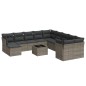 vidaXL Set de sofás de jardín 12 pzas con cojines ratán sintético gris vidaXL Set de sofás de jardín 12 pzas con cojines ratán sintético gris