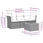 vidaXL Set de sofás de jardín 4 pzas y cojines ratán sintético gris vidaXL Set de sofás de jardín 4 pzas y cojines ratán sintético gris