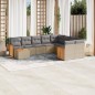 vidaXL Juego de sofás jardín con cojines beige 10 pzas ratán sintético vidaXL Juego de sofás jardín con cojines beige 10 pzas ratán sintético