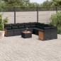 vidaXL Set de sofás de jardín 11 pzas y cojines ratán sintético negro vidaXL Set de sofás de jardín 11 pzas y cojines ratán sintético negro