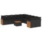 vidaXL Set de sofás de jardín 11 pzas y cojines ratán sintético negro vidaXL Set de sofás de jardín 11 pzas y cojines ratán sintético negro